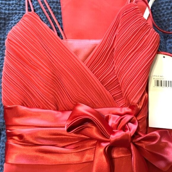 NWT Landmark Coral Spaghetti-Strap Cocktail Dress With Matching Wrap, Size Small - Picture 6 of 6